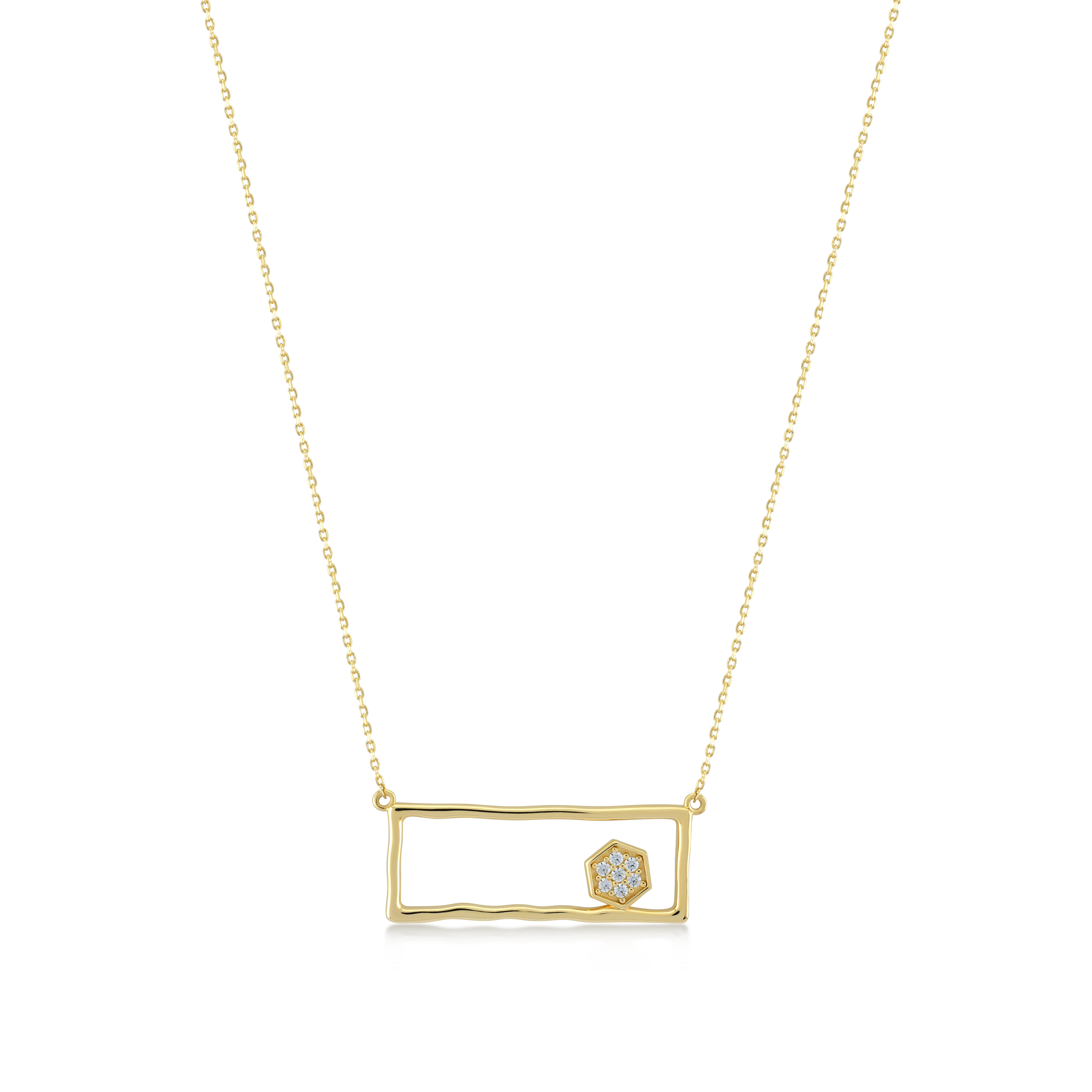 Rectangle & Honeycomb Necklace